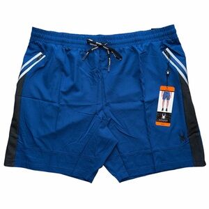Spyder Active Men’s Shorts Size XXL Blue And Black Above Knee Zipper Pockets